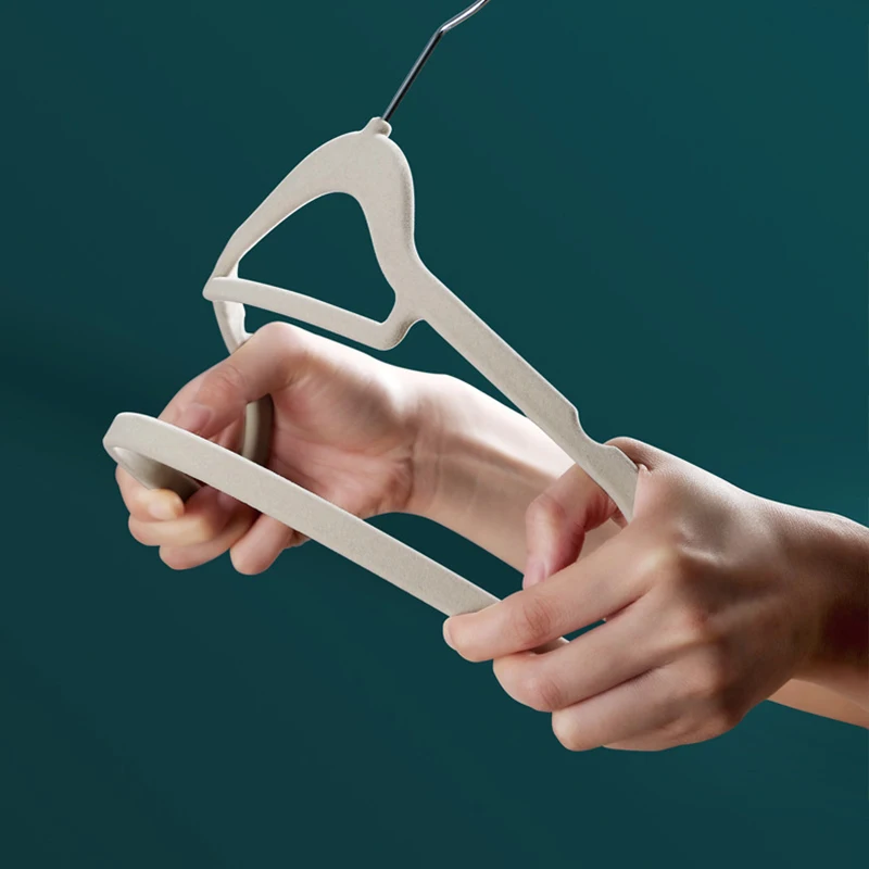 

10pcs Clothes Hanger Flocking Hanger Non-slip Wide Shoulder Semi-circular Hanger Seamless Hanging Organizer Anti-deformation
