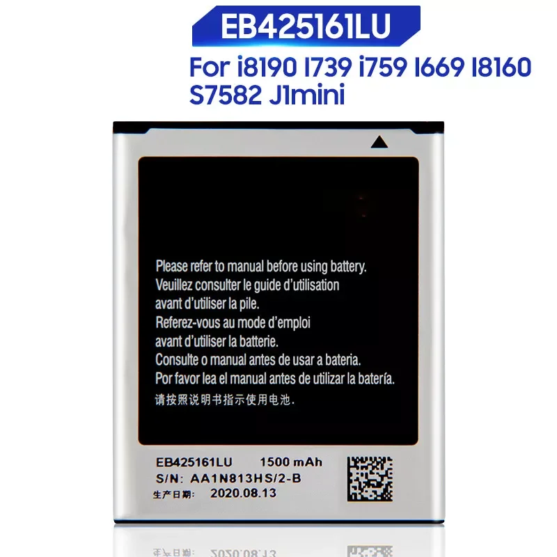 

NEW2022 Phone Battery For Samsung J1mini SM-J S7562 S7560 S7572 S7580 i8190 S7566 S7568 I739 i759 I669 I8160 S7582 EB425161LU 15