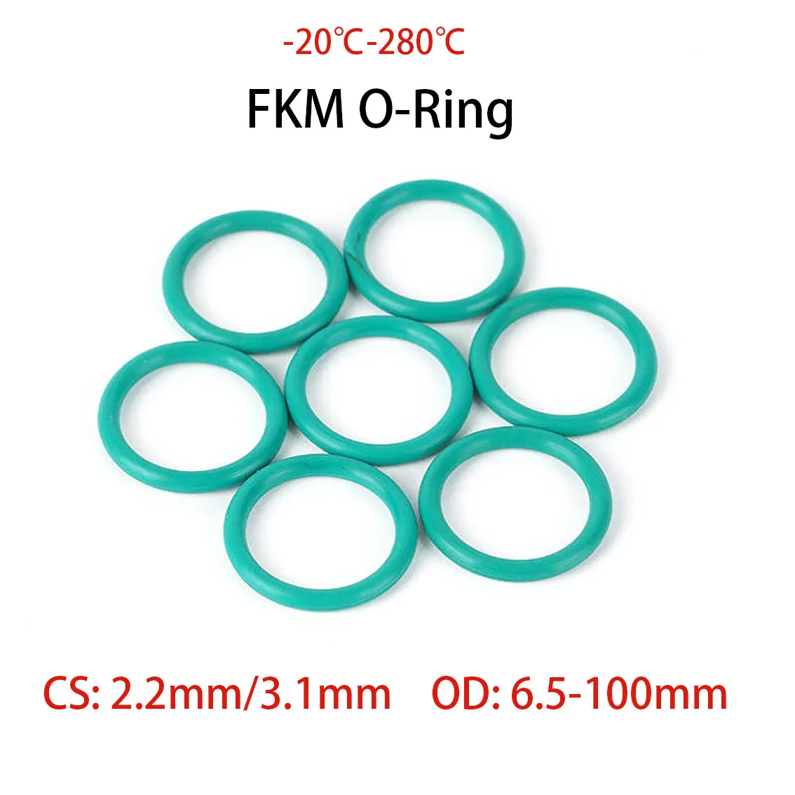 

CS 2,2 мм/3,1 мм зеленое/коричневое уплотнительное кольцо из фторкаучука, наружный диаметр 6,5-100 мм, уплотнительные кольца FKM, уплотнительная прокладка, маслостойкая, устойчивая к кислотам и щелочам