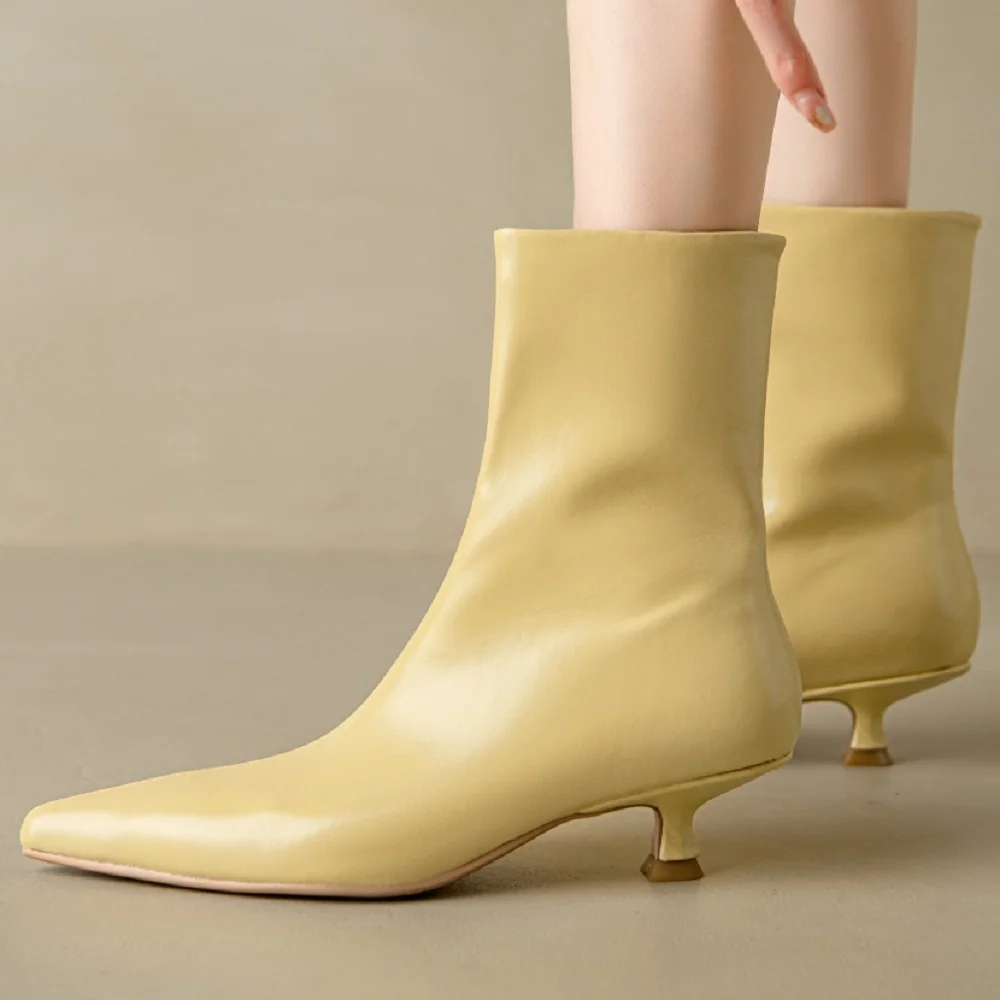 [EUNICE yun】лаконичные женские ботинки до середины икры Офисная Женская рабочая