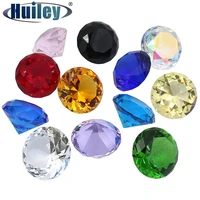 colorful artificial crystal diamond 12pcs clear colored optical glass lens 40mm diameter desktop decoration student girl gift