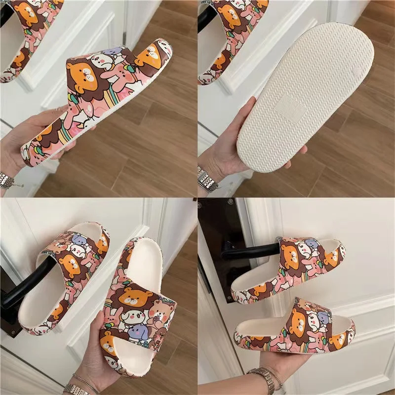 

Outdoor Women Slides Soft Thick Soled Non-slip Pool Indoor Home Slippers Graffiti Women Slippers Summer Slide Cartoon Shoes EVA