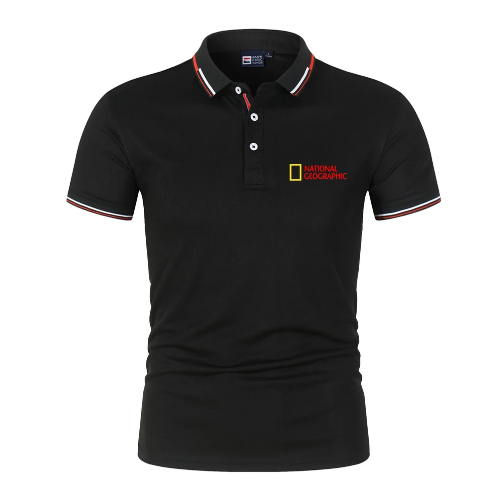 

Summer Brand NATIONAL GEOGRAPHIC High Quality Polo Shirt Men Shorts Sleeve Casual Fashion Cotton T-Shirt Male Tee Tops Size 4XL