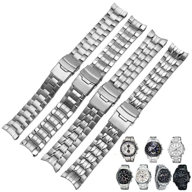 

Watch Band For Casio EF-524 EF-543 EF-550 EFR-539 Strap Wristband Watch Accessories Solid Stainless Steel Watch Bracelet Chain