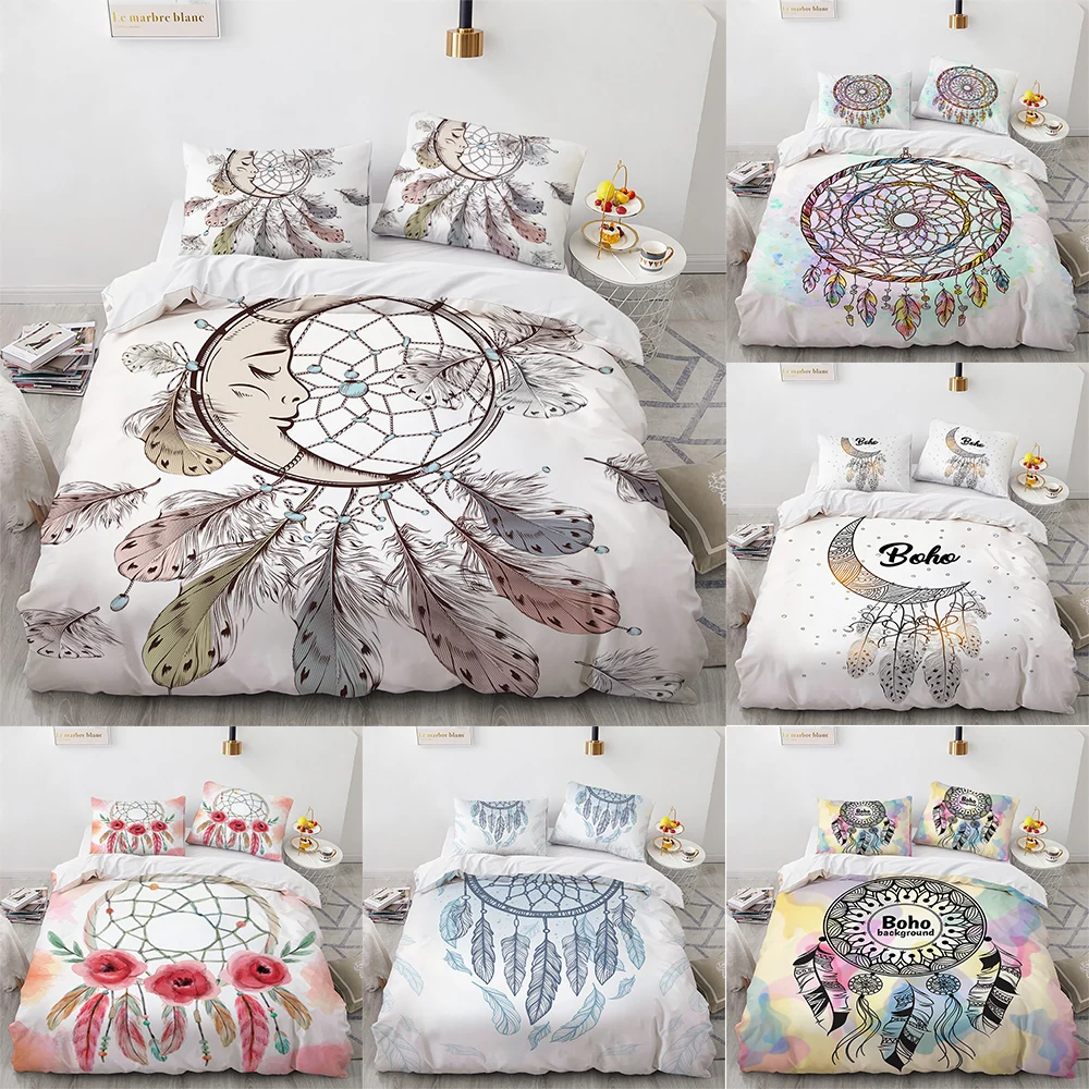 

Dream Catcher Wind Chimes Style Bedding Set Dreamcatcher Exotic King Queen Twin Size Duvet Cover Set Adult Kids Bed Accessories