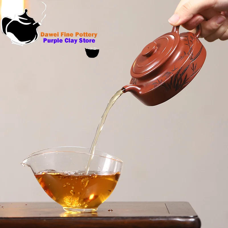 Чайник ручной работы из фиолетовой глины
