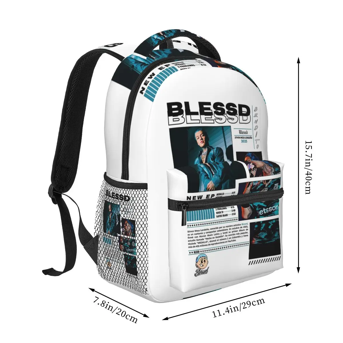 Фото Рюкзак с графическим рисунком Rapper Blessd Tour, студенческая сумка для книг для мальчиков и девочек, детская школьная сумка, сумки на плечо для ноутбука для мужчин и женщин №2