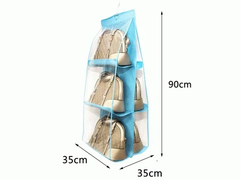 

6 cavity Practical Cabinet Inside Bag Hangers/Organizer (Blue)
