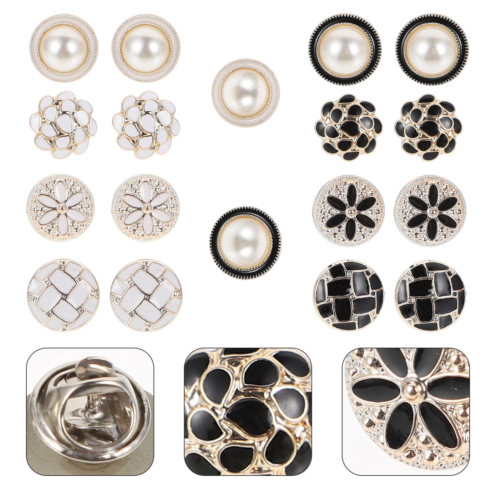 

Rhinestone Accessoriess Pearl Coat Decorative Buttons DIY Clothes Accessories Clothing Decorations Creative