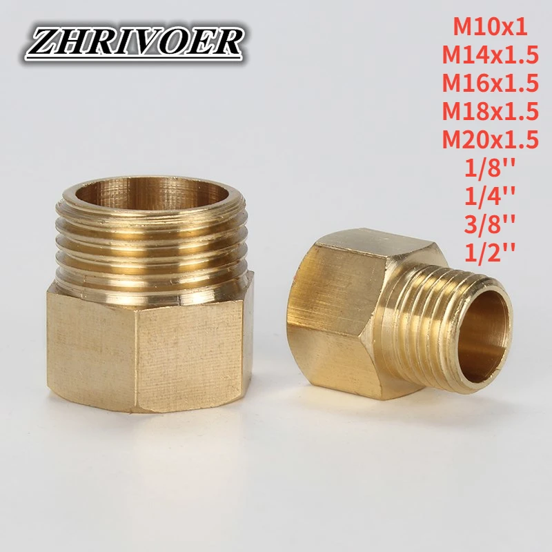 

M14x1 M14x1.5 M16x1.5 M18x1.5 M20x1.5 1/8'' 1/4'' 3/8'' 1/2'' Thread Pneumatic Pressure Gauge Conversion Adapter Pipe Fittings
