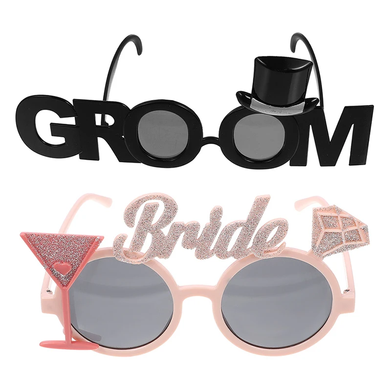 

Bride & Groom Funny Groom Bride Glasses Bachelor Party Eyeglasses Photo Props Wedding Party Decoration Wedding Supplies