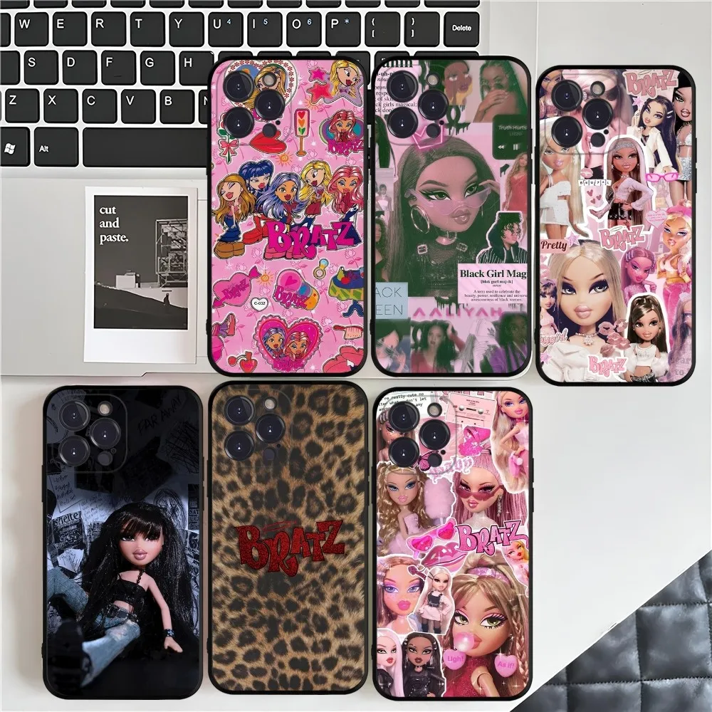 Модный чехол для телефона с куклой B-Bratz iPhone 15 8 7 6 6S Plus X SE 2020 XR XS 14 11 12 13 Mini Pro Max Mobile Case