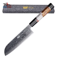 findking damascus knife 67 layers damascus steel 7 chef cleaver slicing sashimi japanese santoku knife kitchen octagonal handle