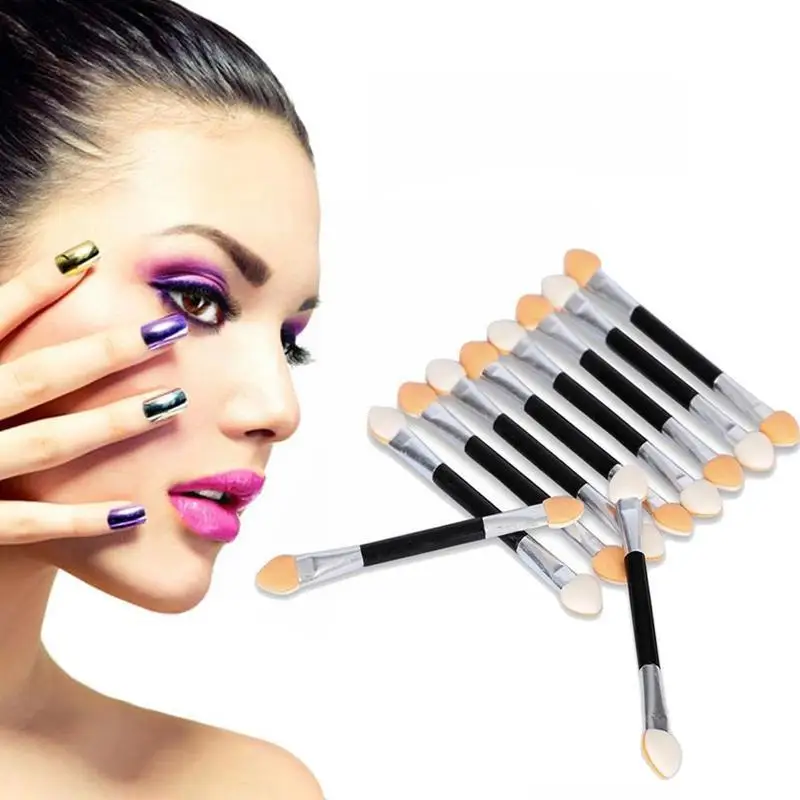 

12Pcs Two Head Eyeshadow Applicator For Females Design Professional Portable Soft Sponge Double Ended Nail Powder Brushes J9R3
