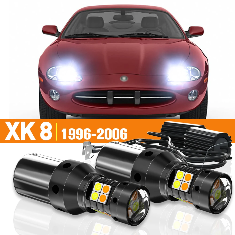 

2x LED Dual Mode Turn Signal+Daytime Running Light DRL For Jaguar XK 8 1996-2006 2001 2002 2003 2004 2005 Accessories Canbus