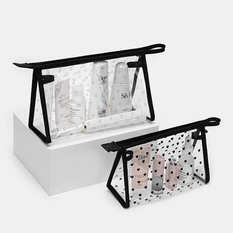 

Soft TPU 1 Pc Stand Cosmetic Pouch for Women Clear Zipper Clear Travel Female Makeup Bags Organizer Toiletry Bag