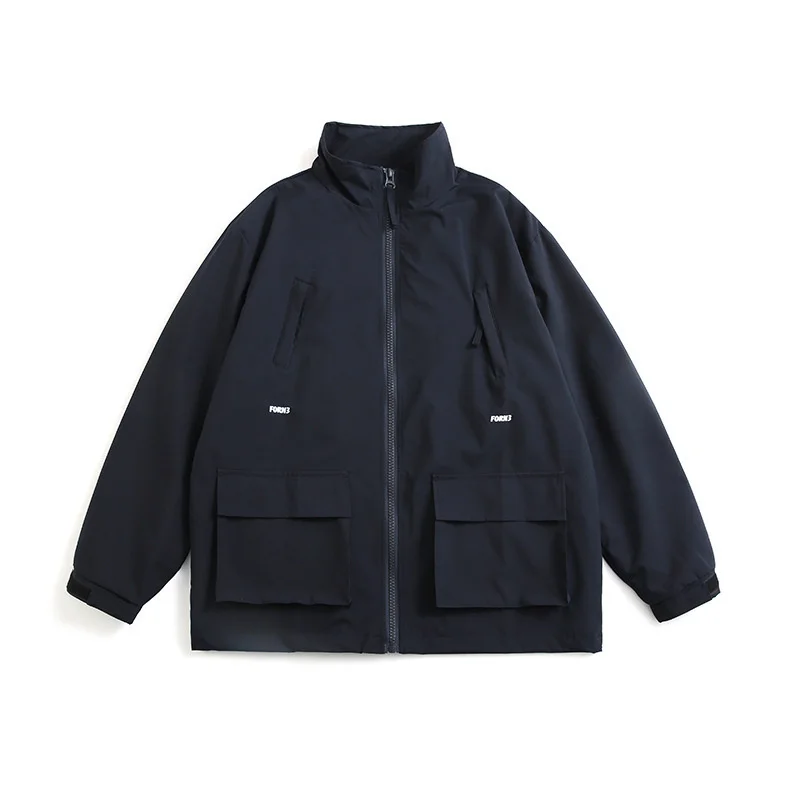 

Japanese Men Streetwear Fashion vintage Loose Casual Windbreaker Cargo Jacket Overcoat Cityboy Male Outdoor Coat Outerwear
