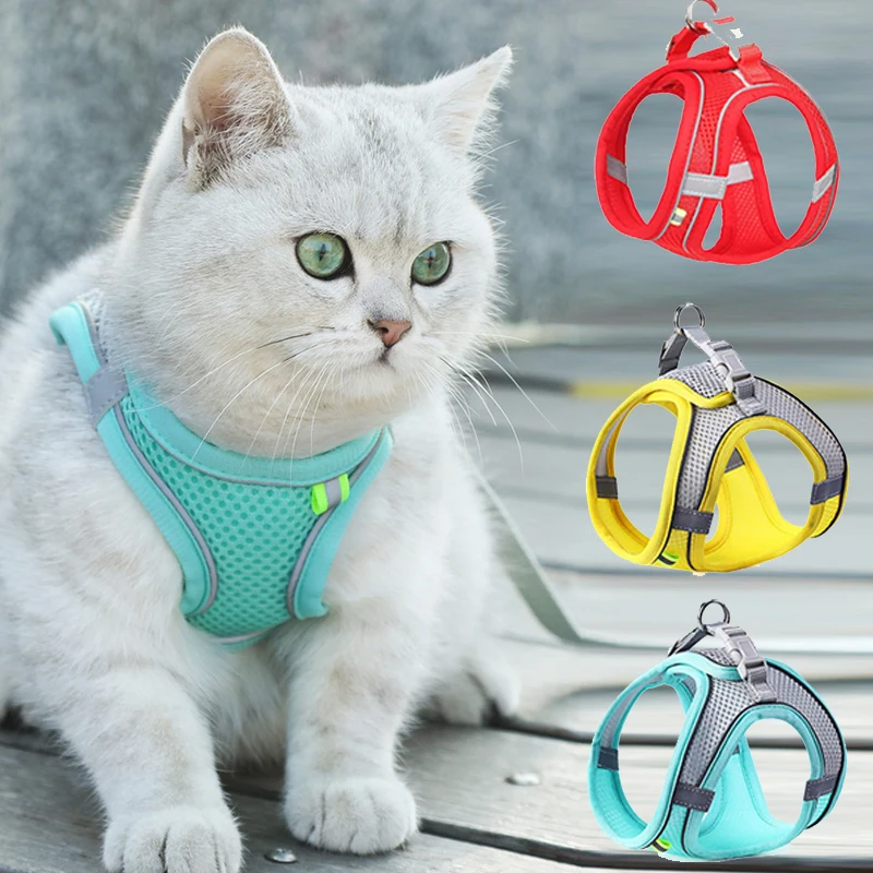 

Breathable Cat Harness Escape Proof Reflective Puppy Small Dog Harness and Leash Set Pet Chest Strap Kitten Lead Accessories