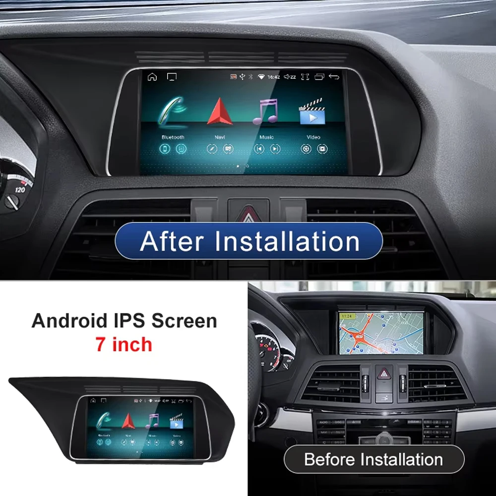 Фото Заводская цена, 7-дюймовые мультимедийные плееры Android 15 для Mercedes-Benz E-класса W207 A207, GPS-навигация, беспроводной CarPlay Auto №2