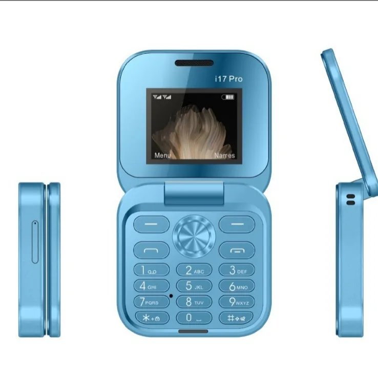 Фото Новый бестселлер I17Pro, маленький телефон без смартфона, раскладной телефон для пожилых людей, двойная карта, двойной ожидание, большой объем, большой шрифт, телефон для пожилых людей №3