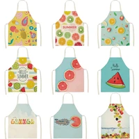 tropical fruit pattern linen apron kitchen apron cooking sleeveless apron cooking accessories kitchen accessories waiter apron