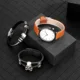 Elegance Men's Brown Watch Bracelet Gift Set Exquisite Birthday Presents for Father Husband Simple Leather Quartz Watches to Man Other Image