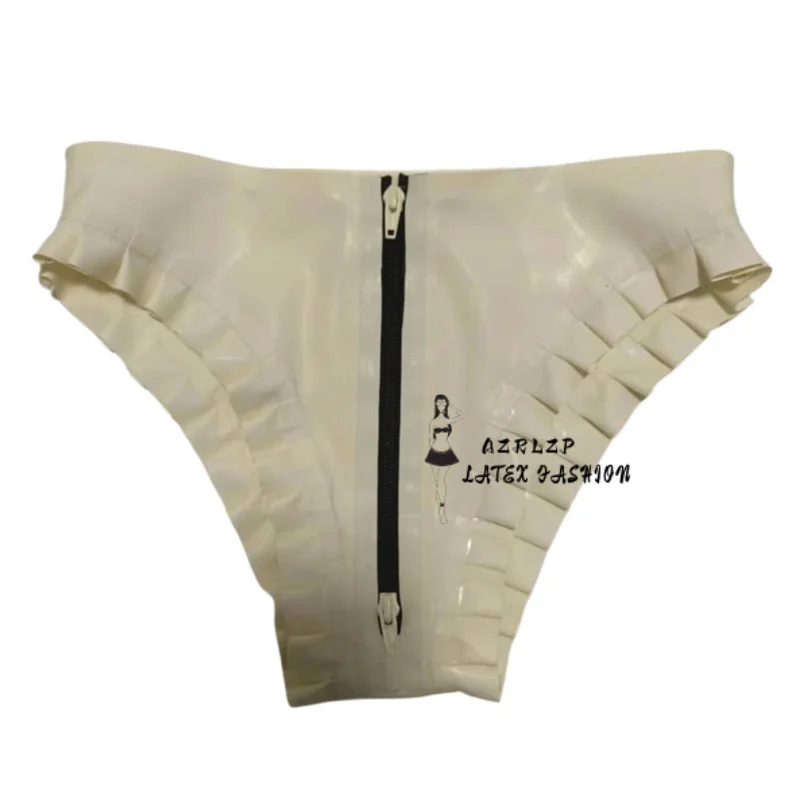 Латексные резиновые сексуальные шорты Gummi с молнией на промежности нижнее белье