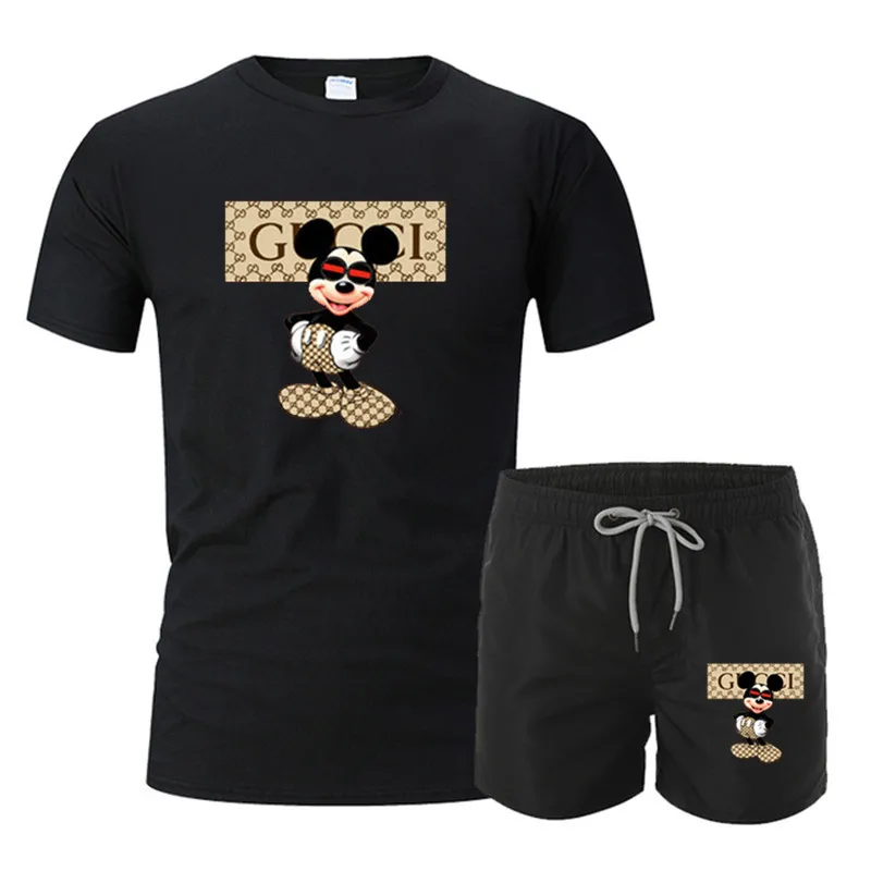 

2022 Summer New Men's Short-Sleeved Shorts Suit Round Neck Mesh T-Shirt Sports Clothing Men Women Running Sports Training Suit