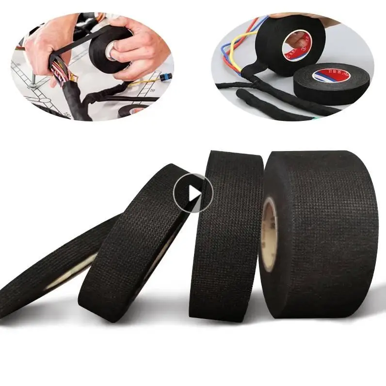 Adhesive Cloth Fabric Tape Heat Insulation Resistant Auto Cable Harness Wiring Home Improvement Car Loom Width 9/15/19/25/32 MM