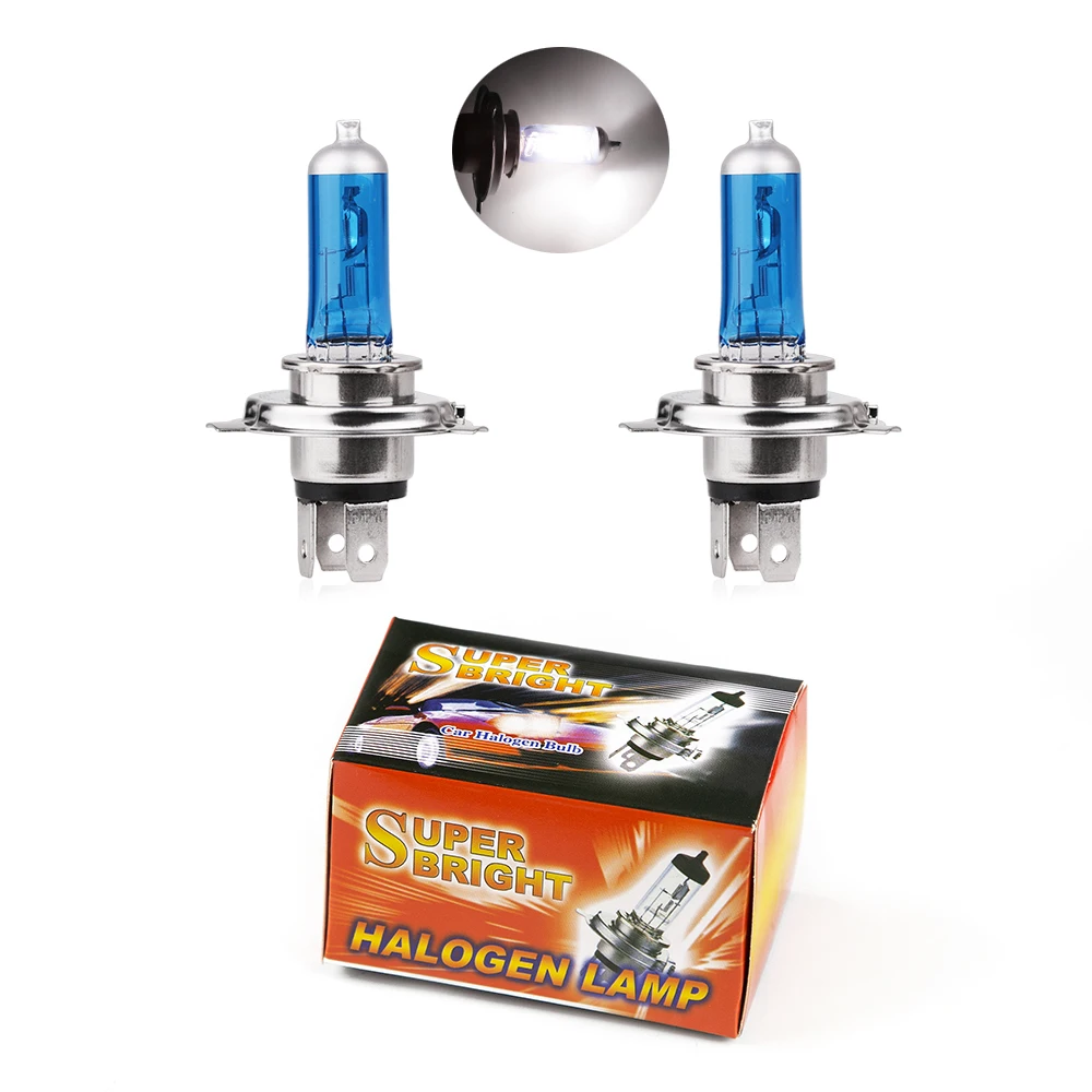 Галогенная лампа H4 для дальнего и ближнего света, 60/55 Вт, 12 В, белый свет, P43t светильник лампа для передсветильник света, 6000k, 55 Вт, лампа для передсветильник освещения, бесплатная доставка