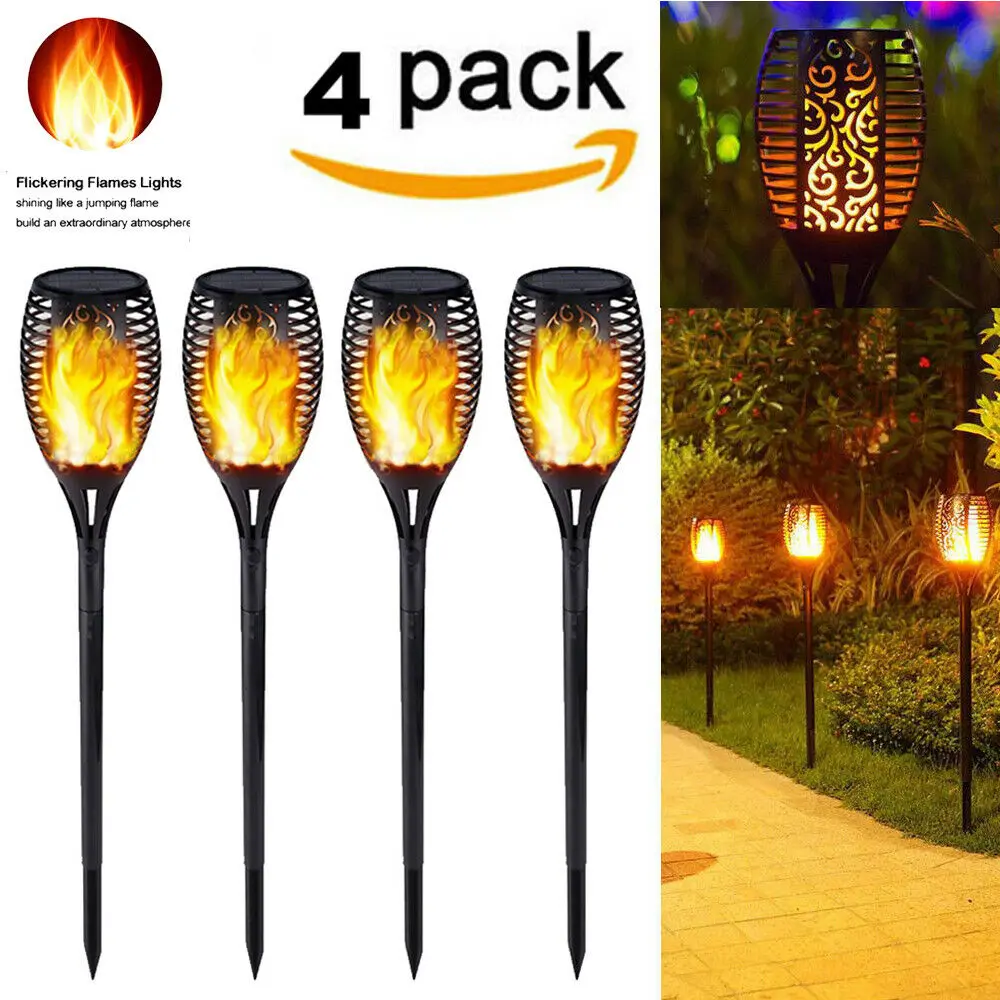 

FangNymph 1/2/4/8pcs 33 LED Solar Flame Light Waterproof Dancing Flame Lighting Lamp Landscape Garden Pathway Yard Ground Light