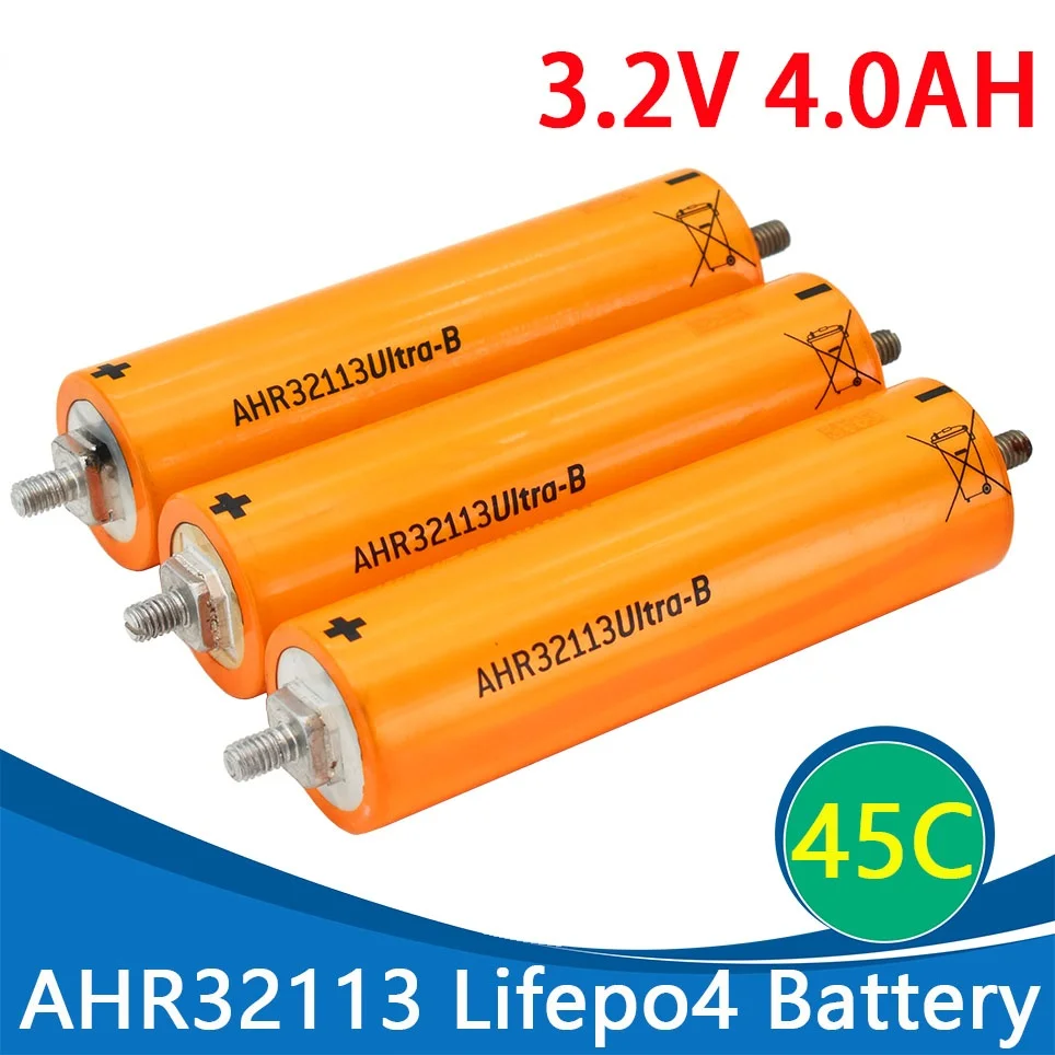 

Rechargeable lithium iron phosphate battery, brand new, suitable for A123 ahr32113 LiFePO4, 3.2 V, 4.0Ah, 45C