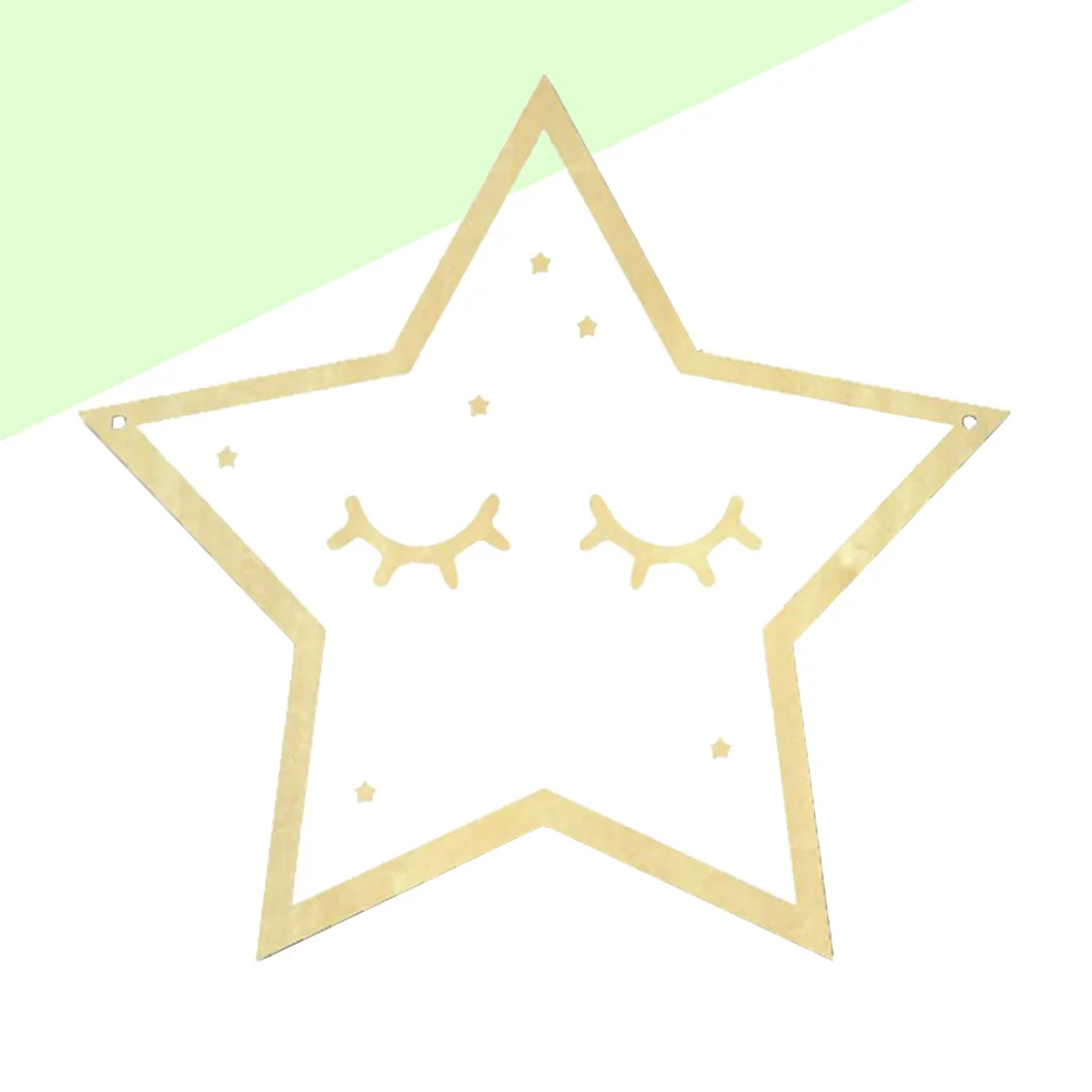 

Acrylic Wall Mirror Wooden Frame Hanging Mirror in the Shape of Five-pointed Star