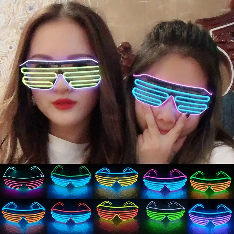 Led Luminescent Glasses, Halloween Luminescent Neon Lights, Christmas Party Bril, Glittering Sunglasses, Party Decorations