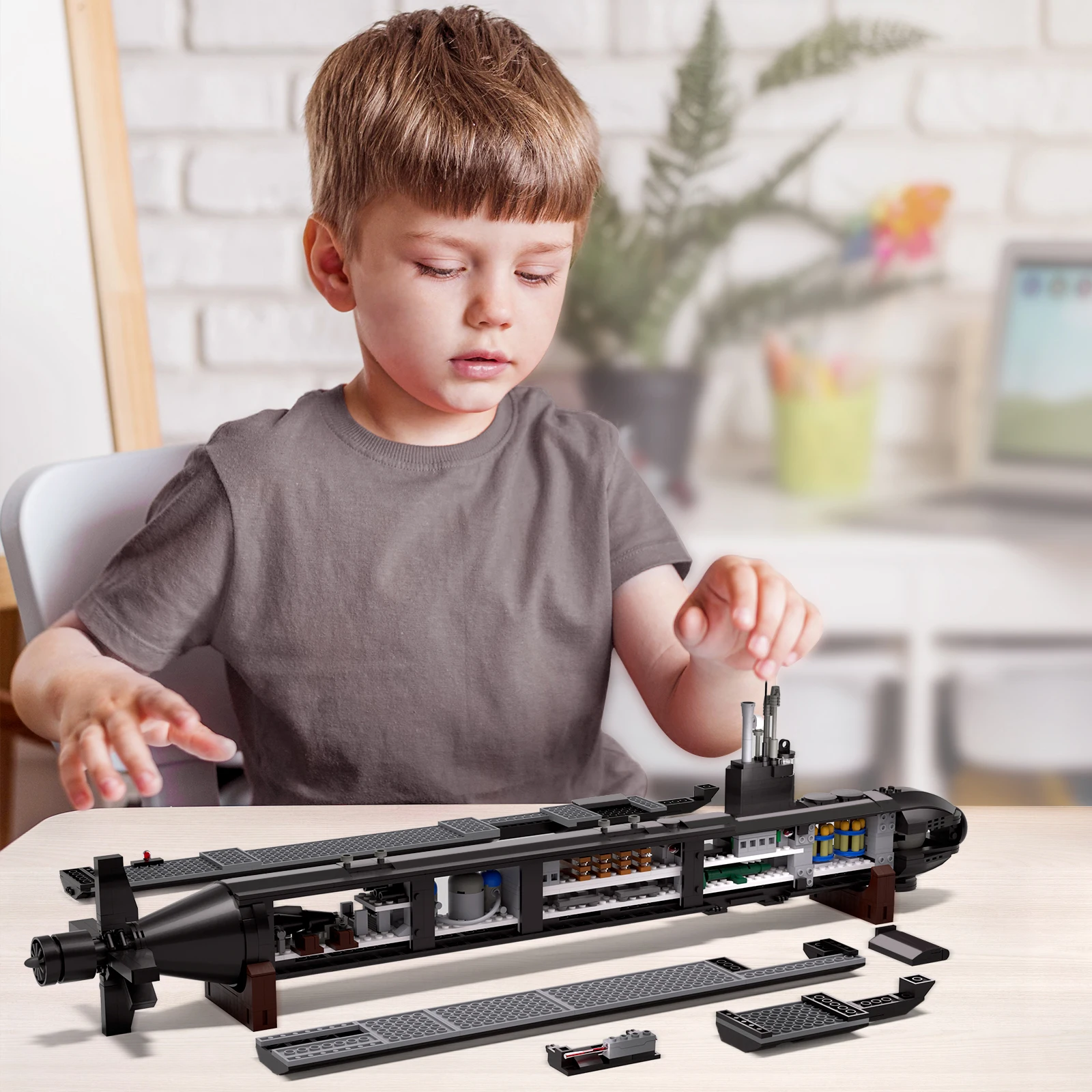 Военный стратегический набор строительных блоков для ядерной подводной лодки