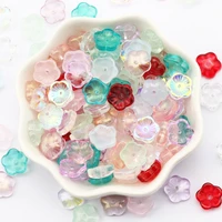 8mm transparent flower glass beads color crystal loose beads for handmade necklace bracelet charm diy jewelry making accessories