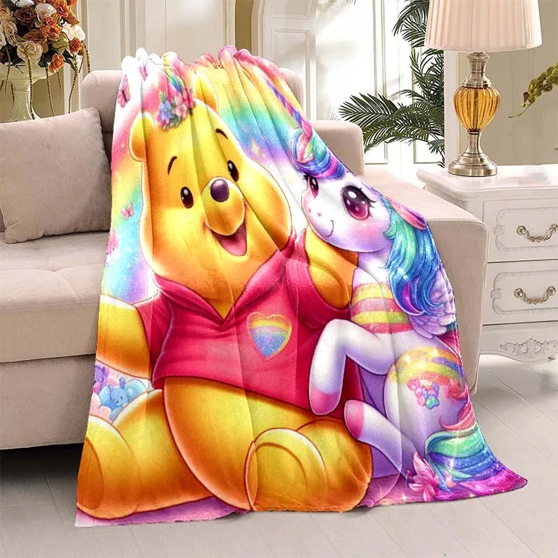 Одеяло с принтом Винни-медведя и пуха легкий фланелевый плед для дивана кровати