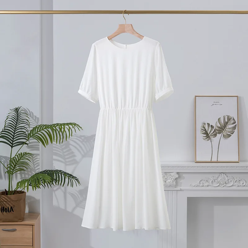 BirdTree элегантное платье из 100% натурального шелка женское однотонное с коротким