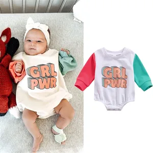 Autumn Infant Baby Boys Girls Sweatshirts Rompers Letter Print Long Sleeve Pullover Rompers Jumpsuit