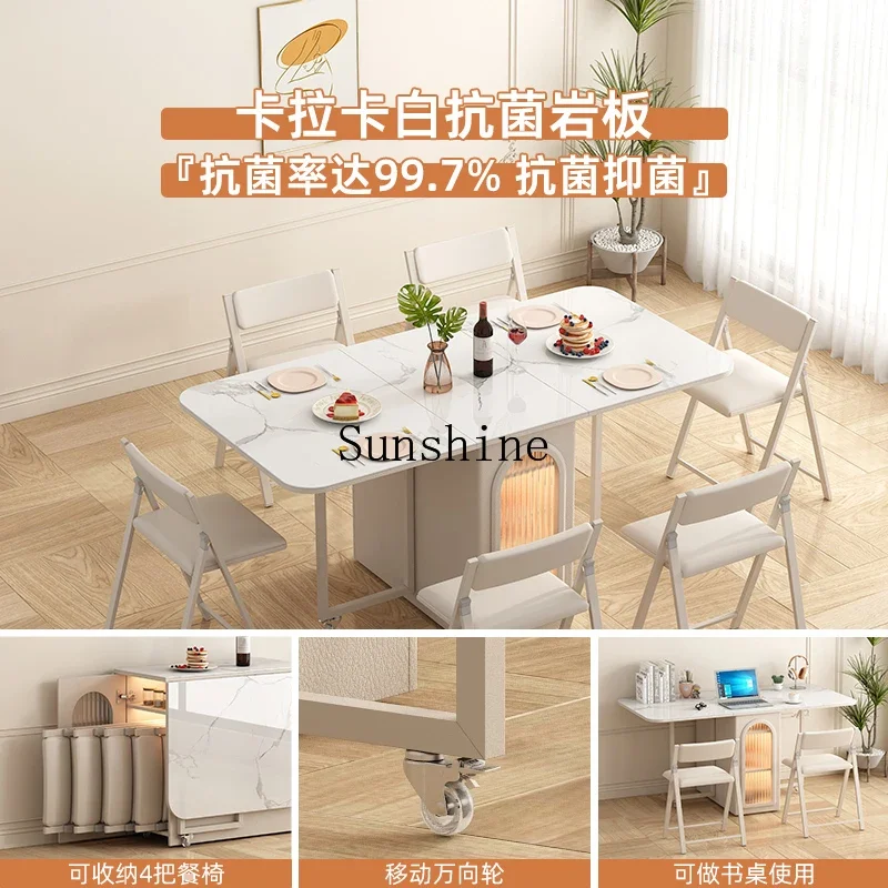 Ультратонкий складной стол с кремовым ветром встроенная индукционная плита