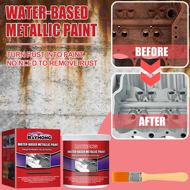 100g Anti-Rust Chassis Rust Converter Water-Based Primer Metal Surface Rust Remover Weather-Proof Long Lasting Deruster