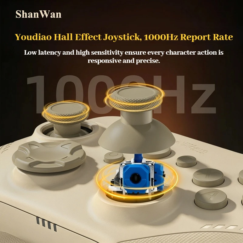 Фото Беспроводной игровой контроллер ShanWan Q34B с Bluetooth, 3 режима работы, совместимость с различными платформами, для Switch и ПК, 6-осевой гироскоп, два мотора №5