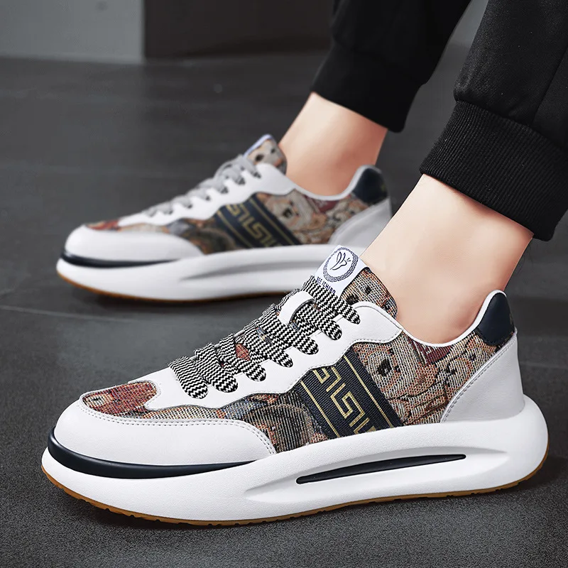 

Пара, всесезонные повседневные кожаные туфли, трендовые спортивные мужские туфли, новая дышащая модная мужская обувь для бега