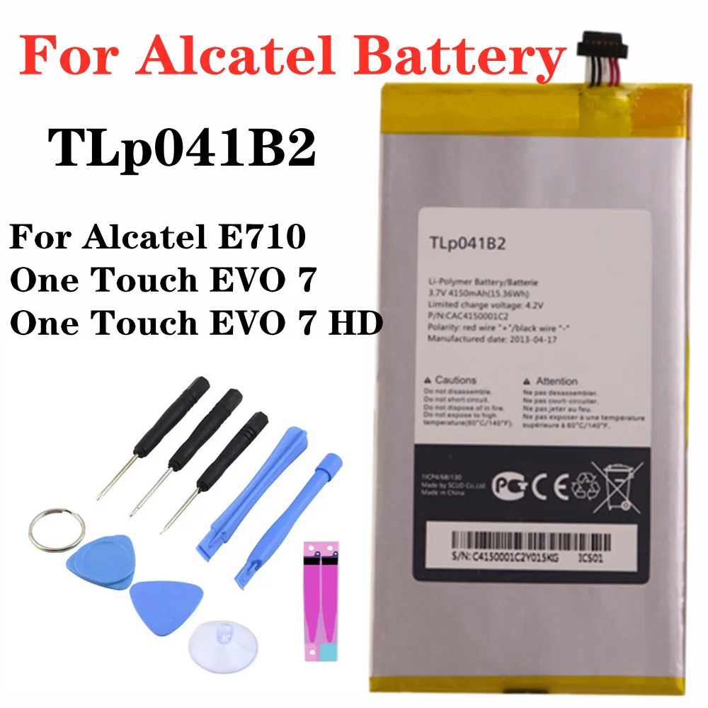 Аккумулятор TLP041B2 для Alcatel E710 ,One Touch EVO 7, аккумулятор для планшета One Touch EVO 7 HD, батареи большой емкости 4150 мАч + Инструменты