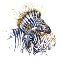 20 7x22 6cm colorful zebra animal iron on patches for diy clothes t shirt thermal heat transfer stickers printing