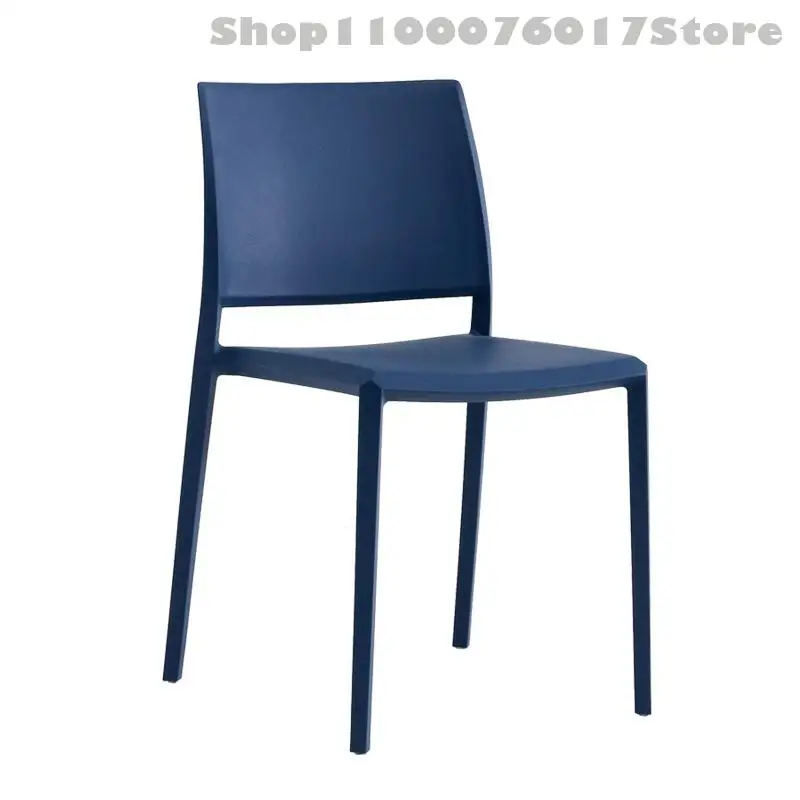 Plastic Chair Back Nordic Modern Minimalist Armrestless Restaurant Negotiation Simple Adult Creative Dining Stackable |