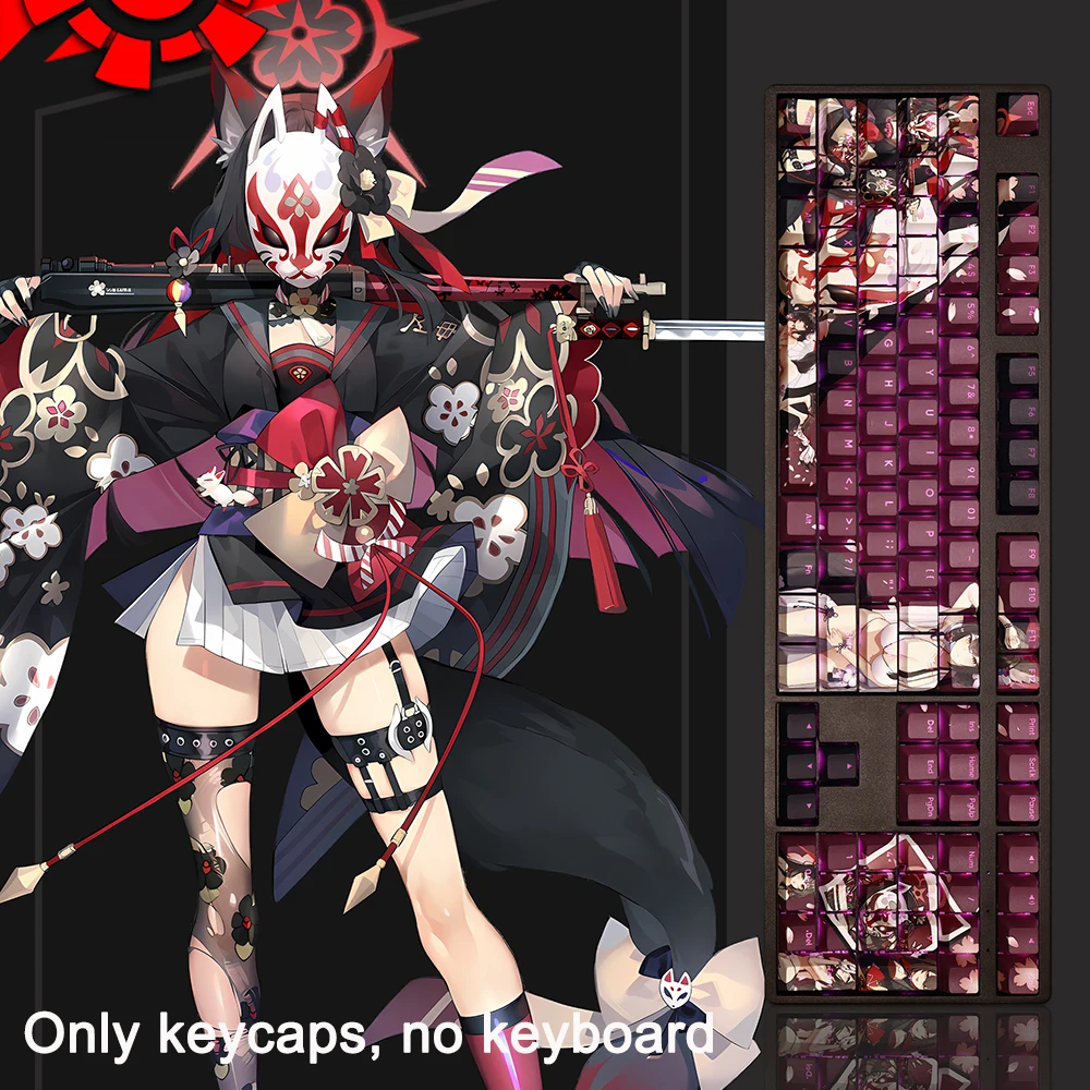 Колпачки для клавиш с подсветкой аниме-игры 108 колпачков 61 87 104 1 комплект