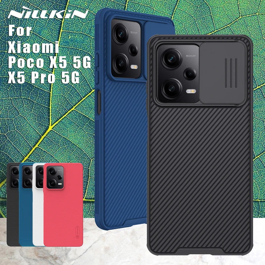 

Nillkin for Xiaomi Poco X5 F5 Pro 5G Case Camera Protection Lens hard camshield Pro Frosted 360 full Back Cover for Poco X5 5G