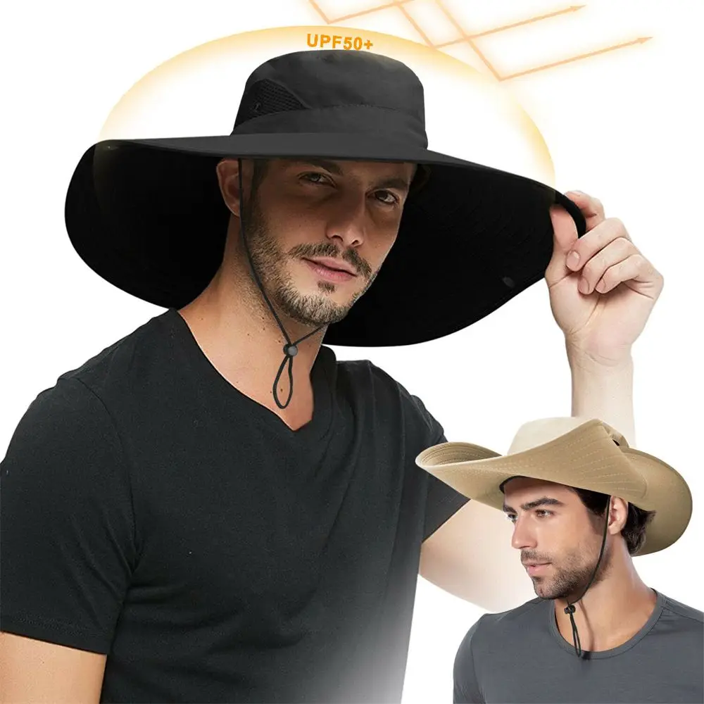 

Riding Men Women Outdoor Breathable Boonie Bucket Cap Summer Fishing Wide Visor Brim Hat Sun Fisherman Hat