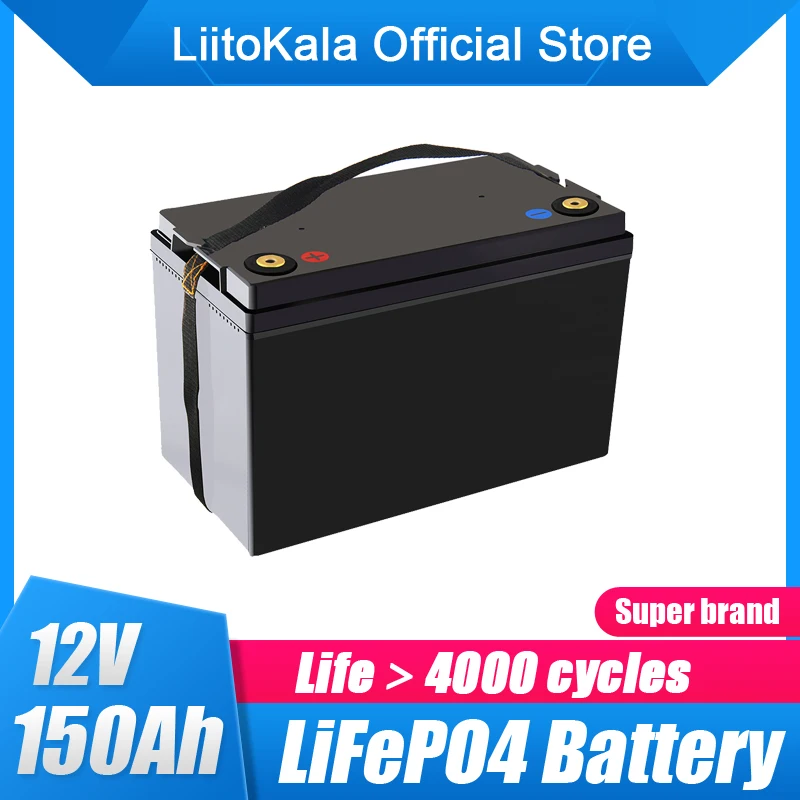 

LiitoKala 12.8V 150Ah Lifepo4 Battery Pack Lithium Iron Phosphate Deep Cycle Batteries for boat motor inverter EU US Tax Free
